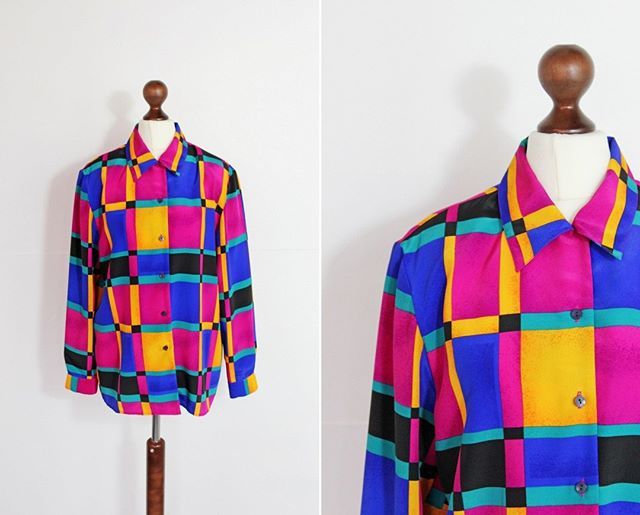 StudioCourtenay's tweet photo. This fabulous Alexon shirt is so 80s - we love the clashing colours, crazy checks and the collar detail! - - - - - #Alexonshirt #alexon #80svintage #80sshirt #clothing #style #retro #eclectic #remixstyle #streetstyle #styledbyme #trendlistr #trendlisters … https://t.co/AIwKiONgR6