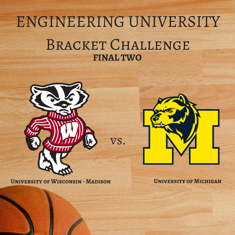 digikey's tweet photo. It's down to 2!!  Get those votes in for the 2018 #EUBracketChallenge!  Vote for your school today! #engineers #letsgo 
Vote now -->  https://t.co/coHQQHnSIo
@ElectronicDesgn 
@RenesasAmerica
@MicrochipTech 
@UMich 
@UWMadison https://t.co/fu4USQOdiU