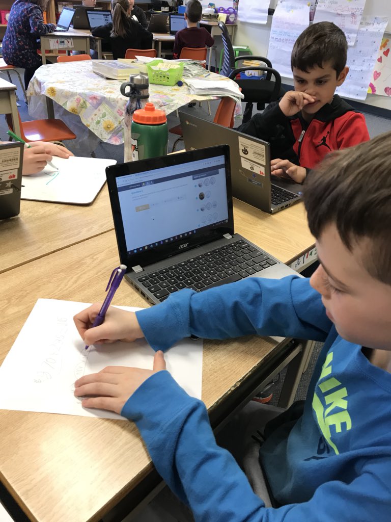 MichelleMuio's tweet image. Showing our thinking while completing a @knowledgehook Mission today!#hookedonKnowledgehook #Mathematicians #meaningfulMath @staugustinewcd
