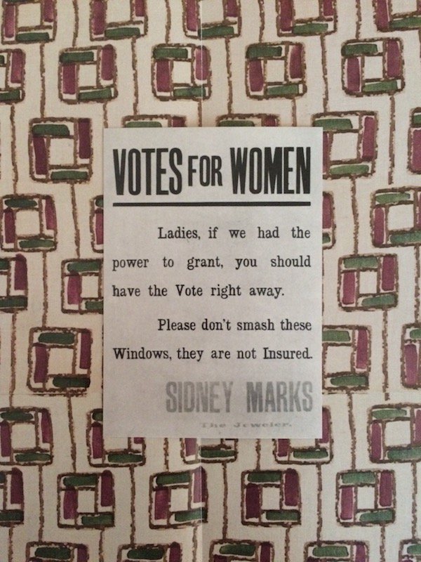 PersephoneBooks's tweet photo. A new Persephone #postcard available in the shop. Votes for Women! A shopkeeper's plea to the #suffragettes.  #votesforwomen https://t.co/Ll6Fa791X8