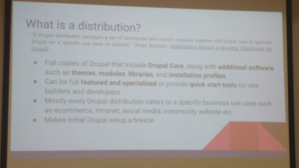 DrupalJHB's tweet image. Learning about Drupal distributions!