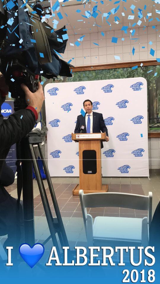 Did you hear? Albertus is getting a men’s hockey team! 🏒 #FearlessFalcons