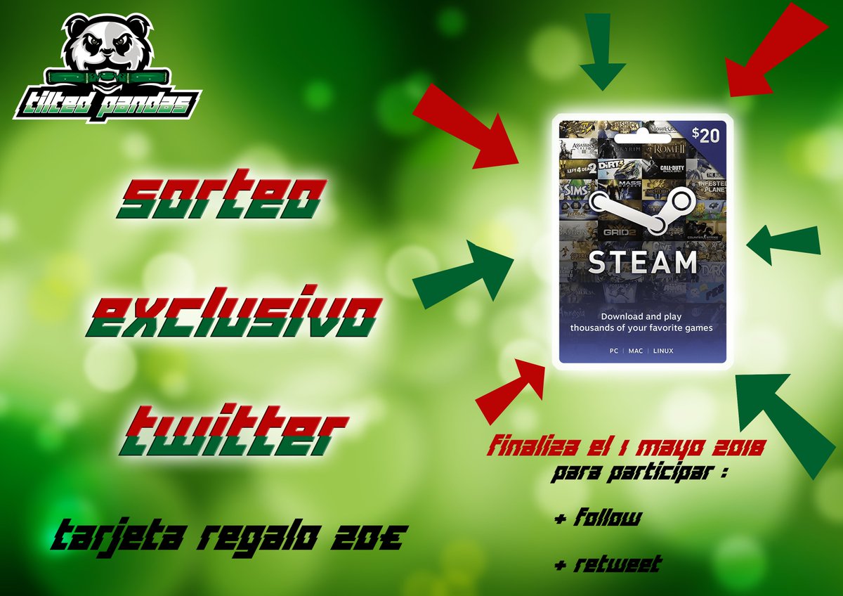 TiltedPandas's tweet photo. ⚠️⚠️ SORTEO PROMOCIÓN ⚠️⚠️
Primer sorteo para vosotros!! Seguir las instrucciones de la foto y mucha suerte! ( Los Rts se agradecen para poder difundirlo ) GRACIAS a todos familyPandas!!🐼🖤 #TiltedPandasArmy #TiltedPandas https://t.co/Q3lo8D6cwc
