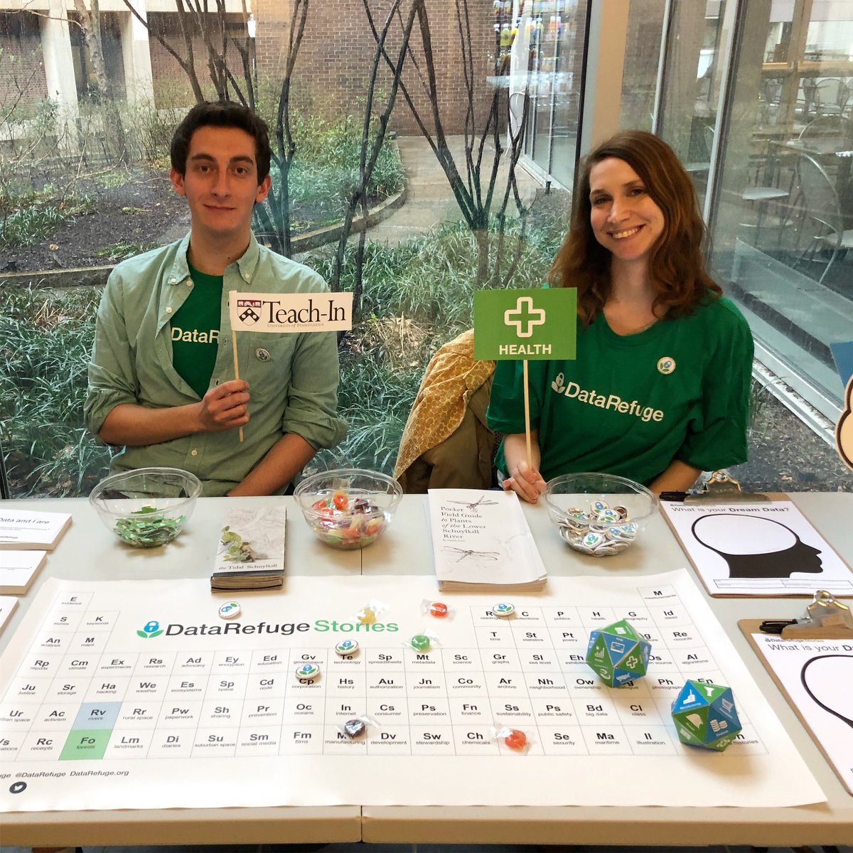 PPEHLab's tweet image. Data Refuge Stories Hub at @pennnursing Fagin Hall. Stop by to share your data story or roll the data dice! #DataRefuge