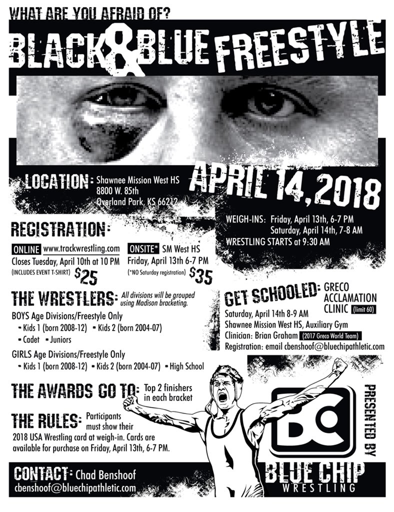 SMSD_RTC's tweet image. What are you waiting for? Get signed for up @bluechiptweets Black and Blue FS Wrestling Tounament today. Hosted by @SMW_Wrestling