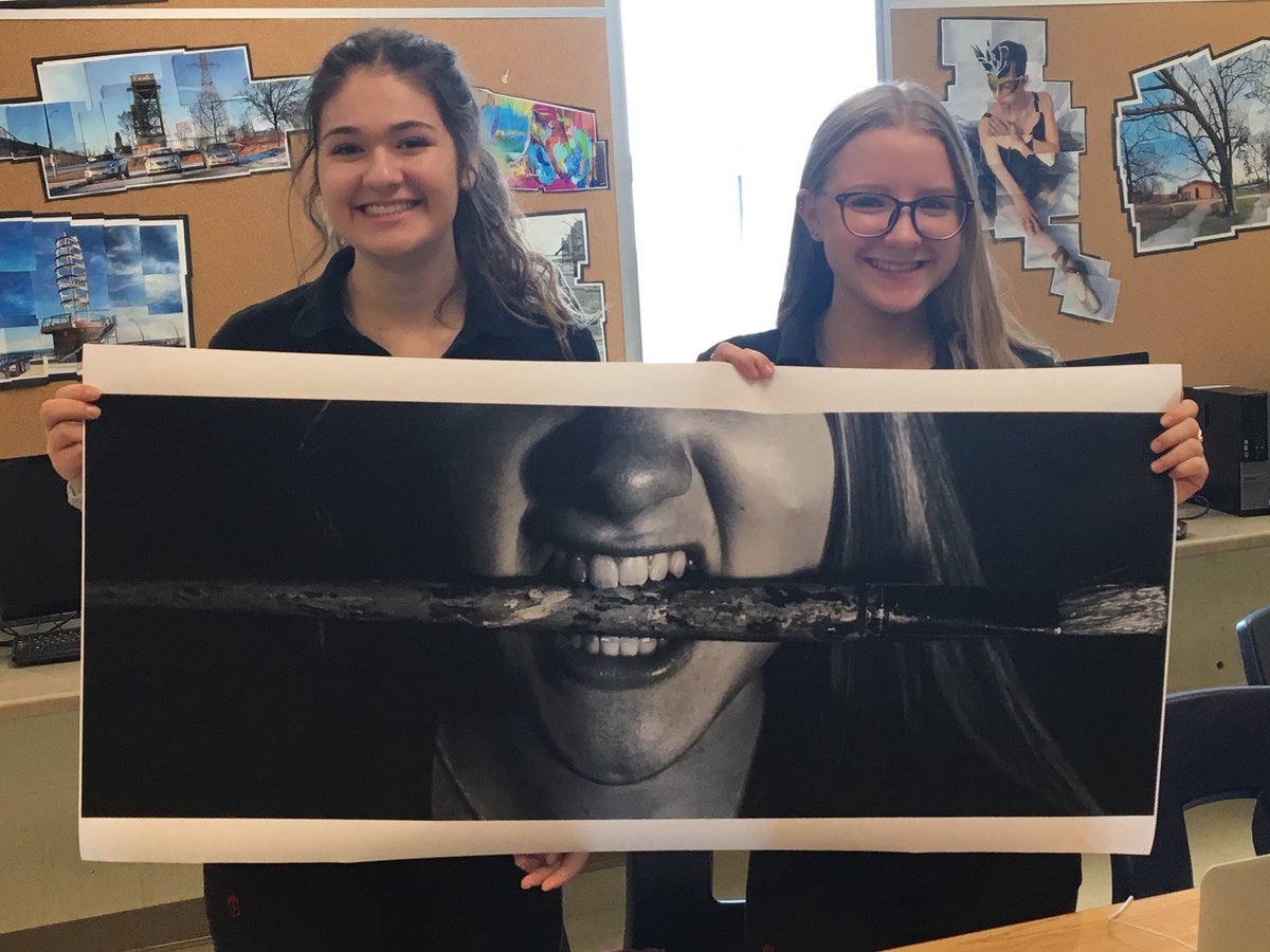 CCCSSNews's tweet photo. Inspired by a 60 Minutes interview with French photographer, JR, Mr Spadafora challenged his students to take pictures to represent the academic departments at Corpus. Watch for these images (and more) above lockers in the days to come. Incredible student work! @HCDSB https://t.co/DKKq8VdvMK