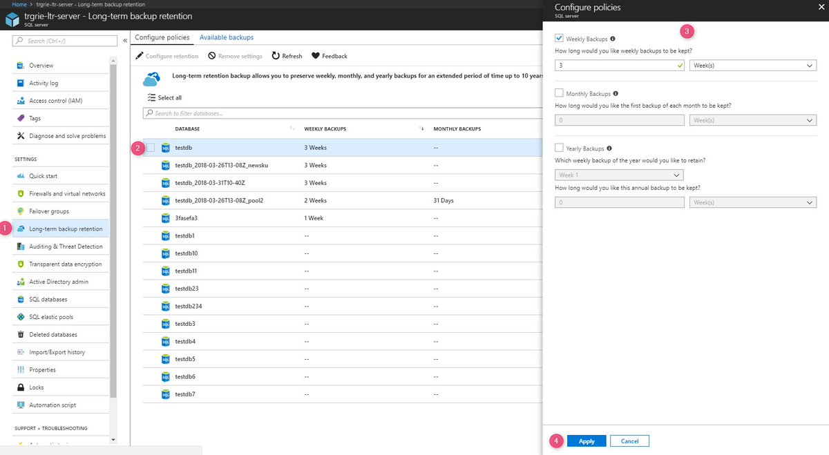 AzureSQL's tweet photo. SQL Database: Long-term backup retention preview includes major updates https://t.co/6nOuk9NTmo https://t.co/g573CmSGGN