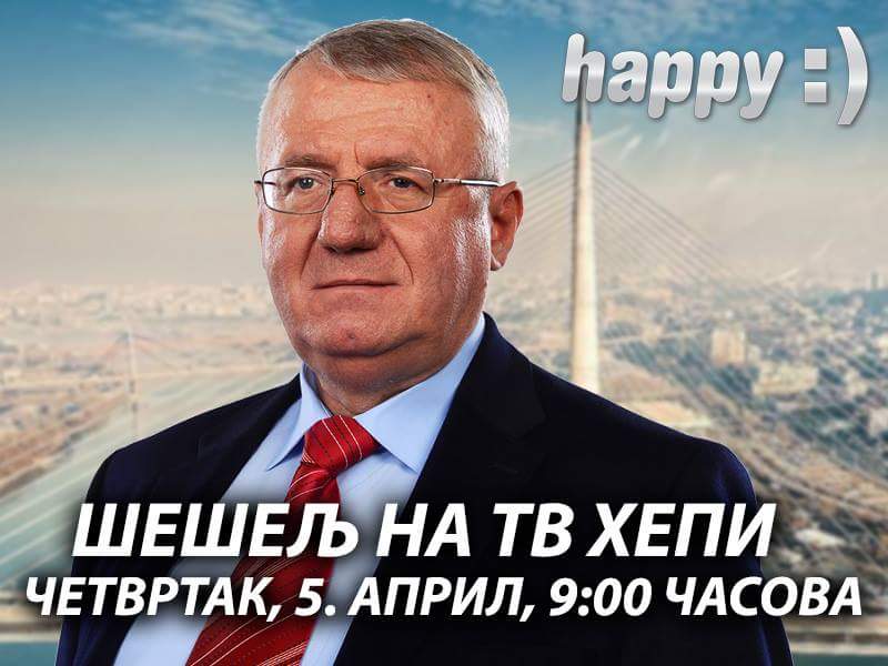 SRSinfoRAKOVICA's tweet photo. Војислав Шешељ сутра ујутро гостује на ТВ Хепи! https://t.co/5DBlVMG14i