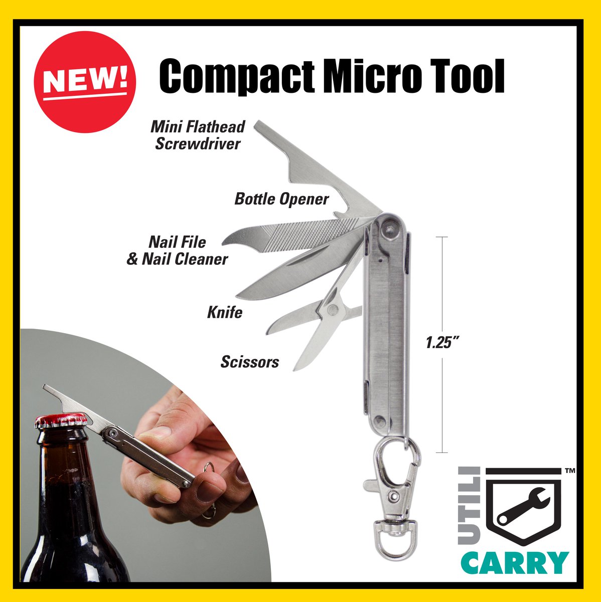 LuckyLineP's tweet photo. New Arrival Utilicarry™  Compact Micro Tool, is sleek, attractive and compact stainless steel multi-tool includes six convenient features. https://t.co/dvnvlDIquh https://t.co/fdcjzIIcwT