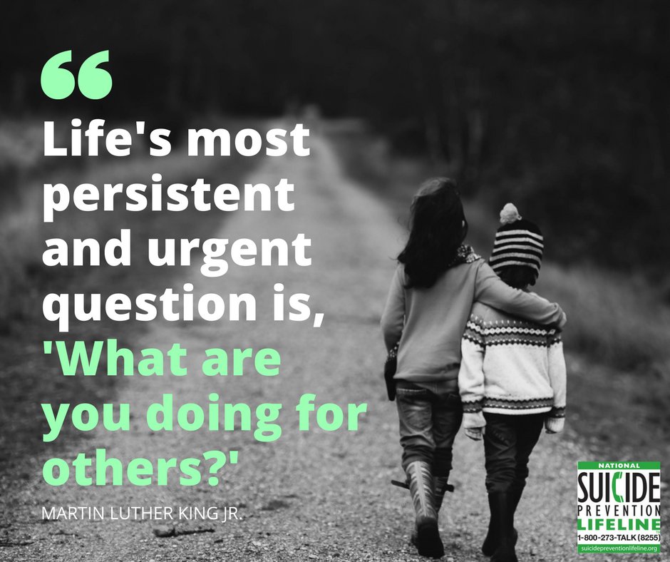 988Lifeline's tweet photo. If someone you know is struggling emotionally or having a hard time, you can be the difference in getting them the help they need. Learn how to help someone else at https://t.co/n4xKSEiaVT #MLK50 #BeThe1To https://t.co/4AcVxlNPuk