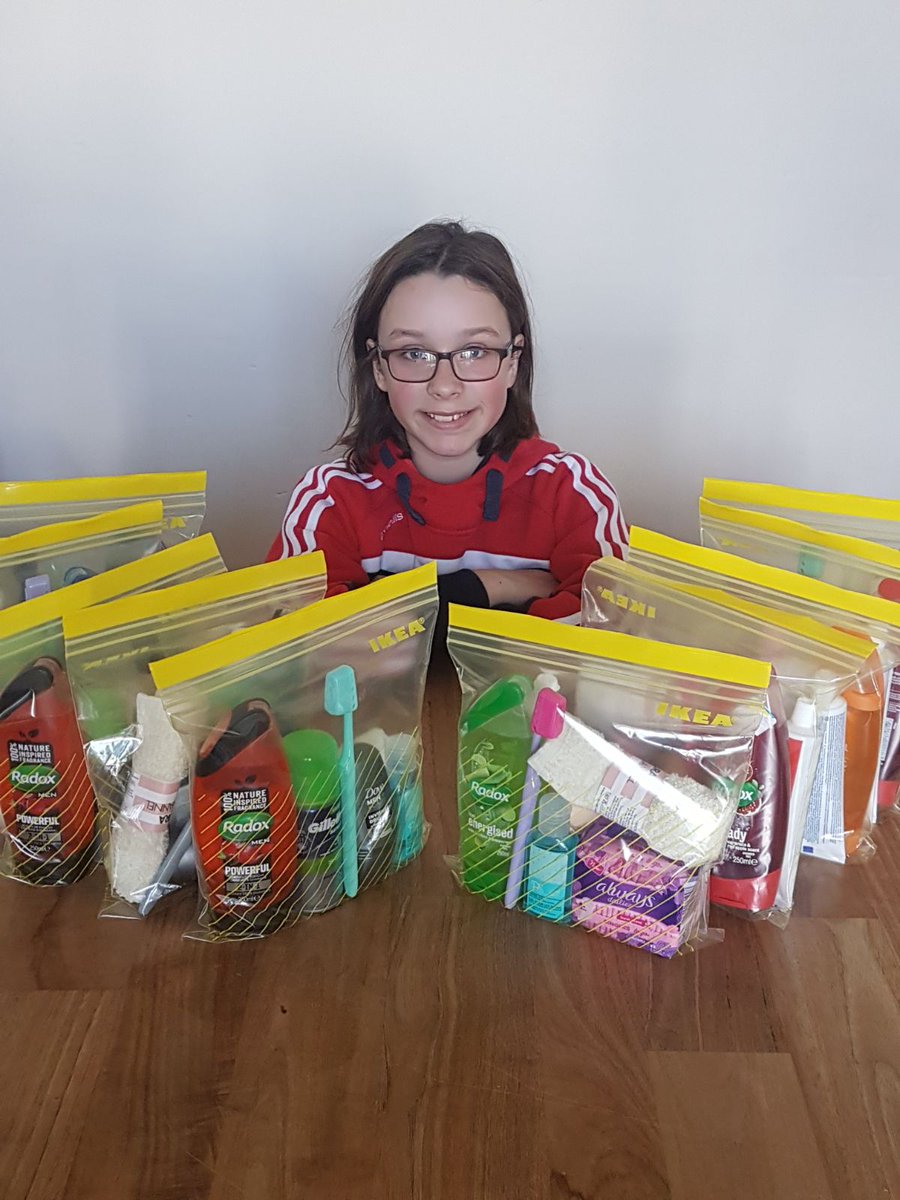 The amazing Emily O’Sullivan (12) from Skerries has selflessly donated some of her confirmation money and made up hygiene packs for the Homeless that will be brought out by the #ICHH outreach teams tonight. Thanks so much Emily!