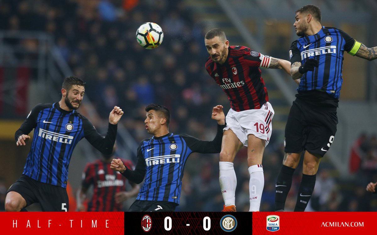 Still goalless at the break with the VAR disallowing Inter's opener. Stay with us for the second half 🔴⚫️ / All'intervallo il risultato è fermo sullo 0-0 con l'Inter che si è vista annullare il vantaggio grazie all'intervento del VAR
#MilanInter 0-0
#weareateam #weareacmilan
