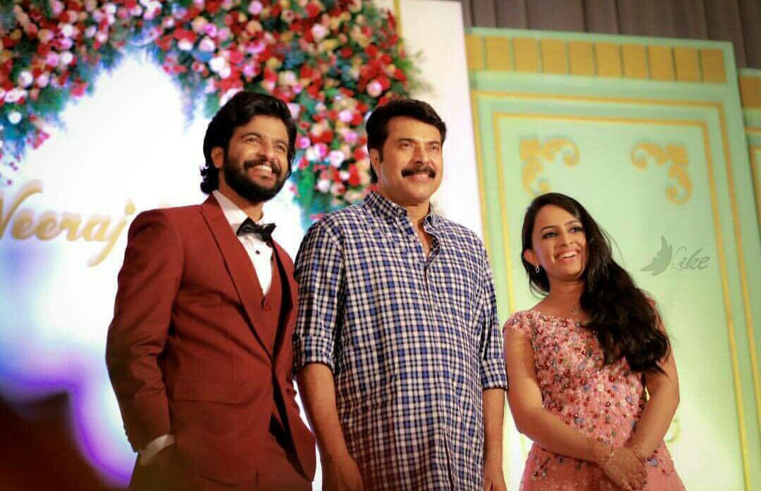 Mammootty Manju Warrier and others at Neeraj Madhav Deepthi wedding reception