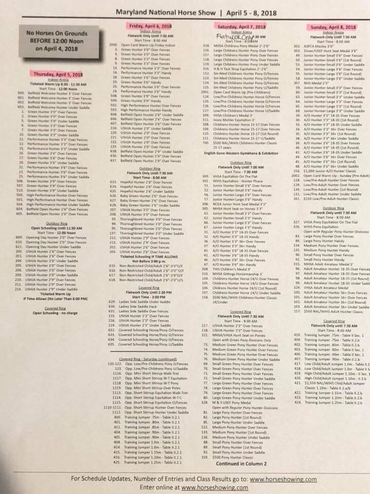 Schedule update for Maryland National this week at PGEC