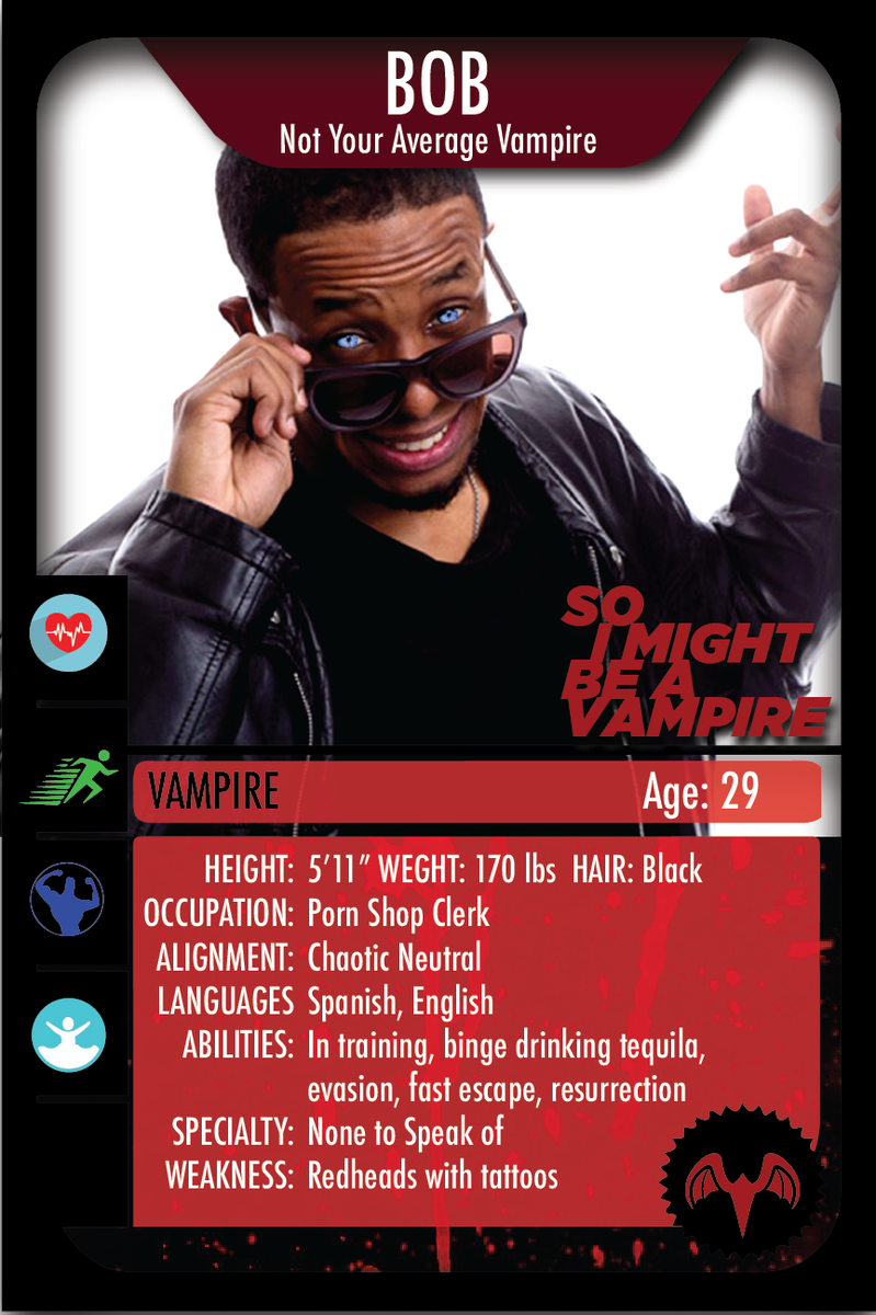 iamrodneyvsmith's tweet photo. The first in a whole line of cards I'm using to help me keep track of characters and their abilities. I can keep track of them fine, but designing and displaying these is a lot of fun, so I'm gonna let my #geekflag fly! Read about Bob! Buy the book @ https://t.co/4errB1GZNz https://t.co/pzFBetlulL