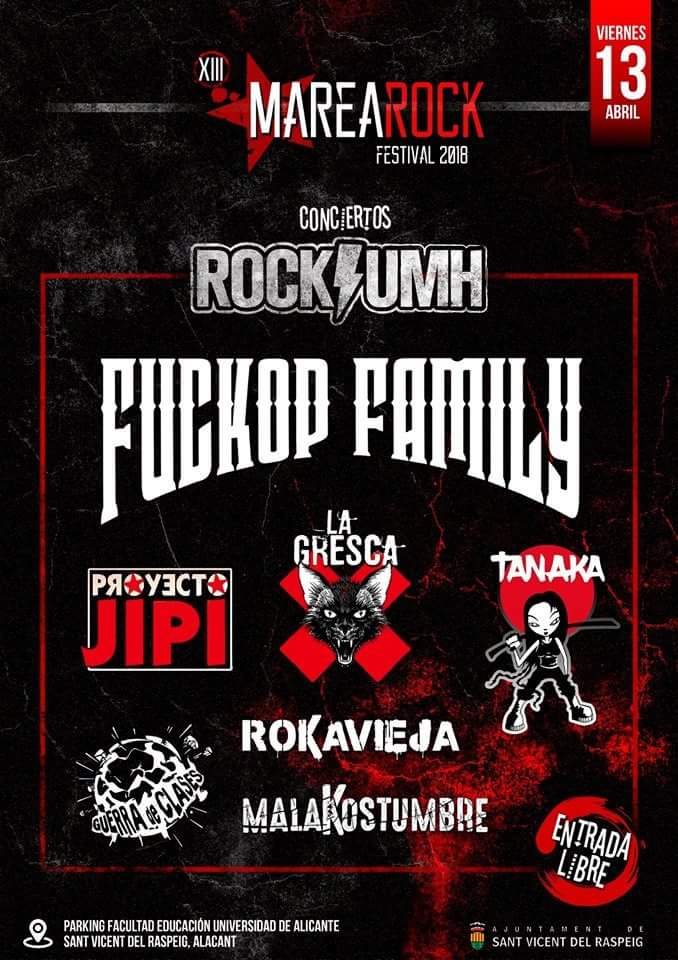 Maskerock's tweet image. El @marearockfest arrancará el 13 de Abril con nuevos conciertos de la @UMHescuelarock con muchos grupos locales ... ¡No te lo pierdas! ¡La entrada es libre!... y ya de paso compra tu entrada para el #Marearock2018 en marearockfestival.es ;)