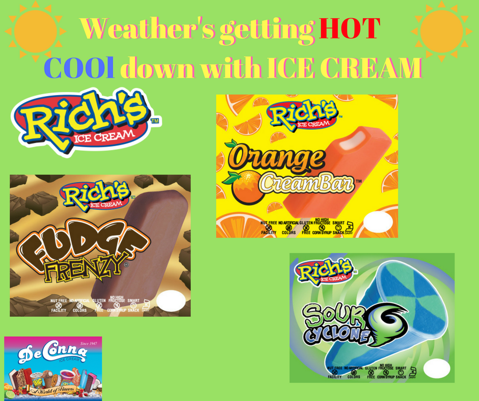 FlaglerCafeEDU's tweet photo. Try cooling down with DeConna Ice Cream, our favorite Ice Cream! 
Smart Snack Approved  ✔️

We offer an assortment of Ice Cream and Fruit Bars to meet any allergy needs!

#Icecream #Fudgebars #Fruitbars #Deconna #riches #flaglerschools #Smartsnacks https://t.co/MLS2AexK4p