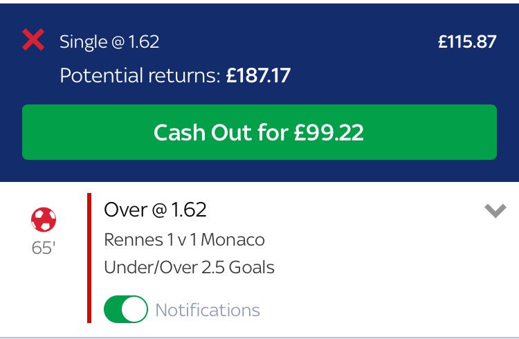 twbettingtips's tweet photo. Bet 10!!
Rennes v Monaco
Over 2.5 match goals
£115.87 on!
Come on goals!! TW. https://t.co/Ms59fHAXSM