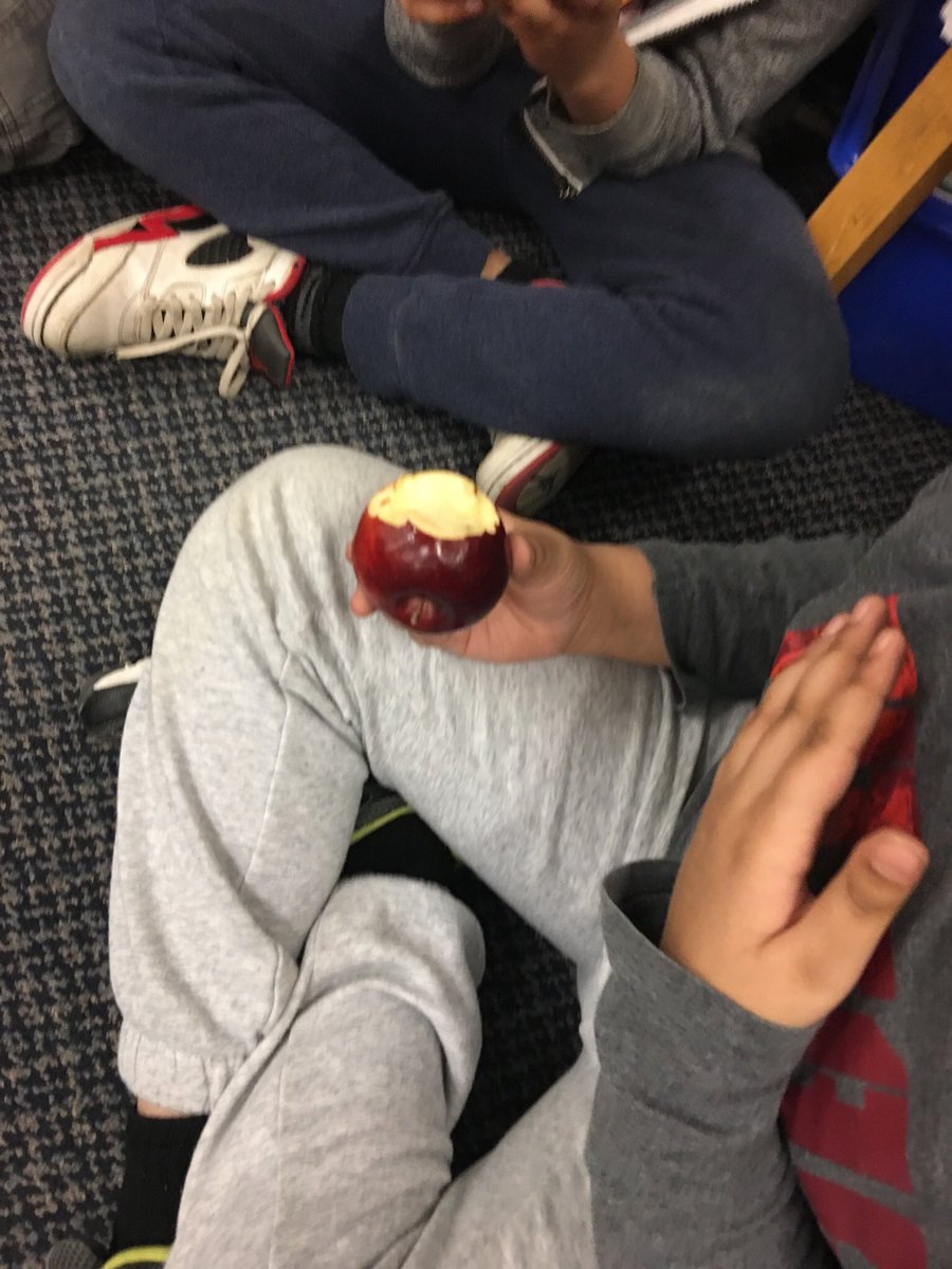 gillis_mrs's tweet photo. M2 participating in the #greatbigcrunch at the same time with all students @tdsb_JDP. #FoodShareTO https://t.co/nH5QvXtzXn
