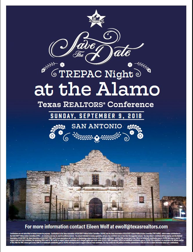 .<a href="/TXRealtors/">Texas REALTORS®</a> Planning on attending the TAR Conference in September? Make sure to save the date for this special event!