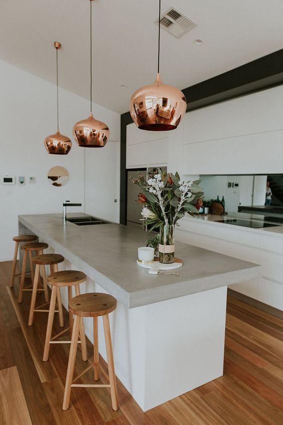 A3 - We love to see metals used in accent pieces: hardware on cabinets and lighting. So many great ways to add dimension to your space #KBTribeChat