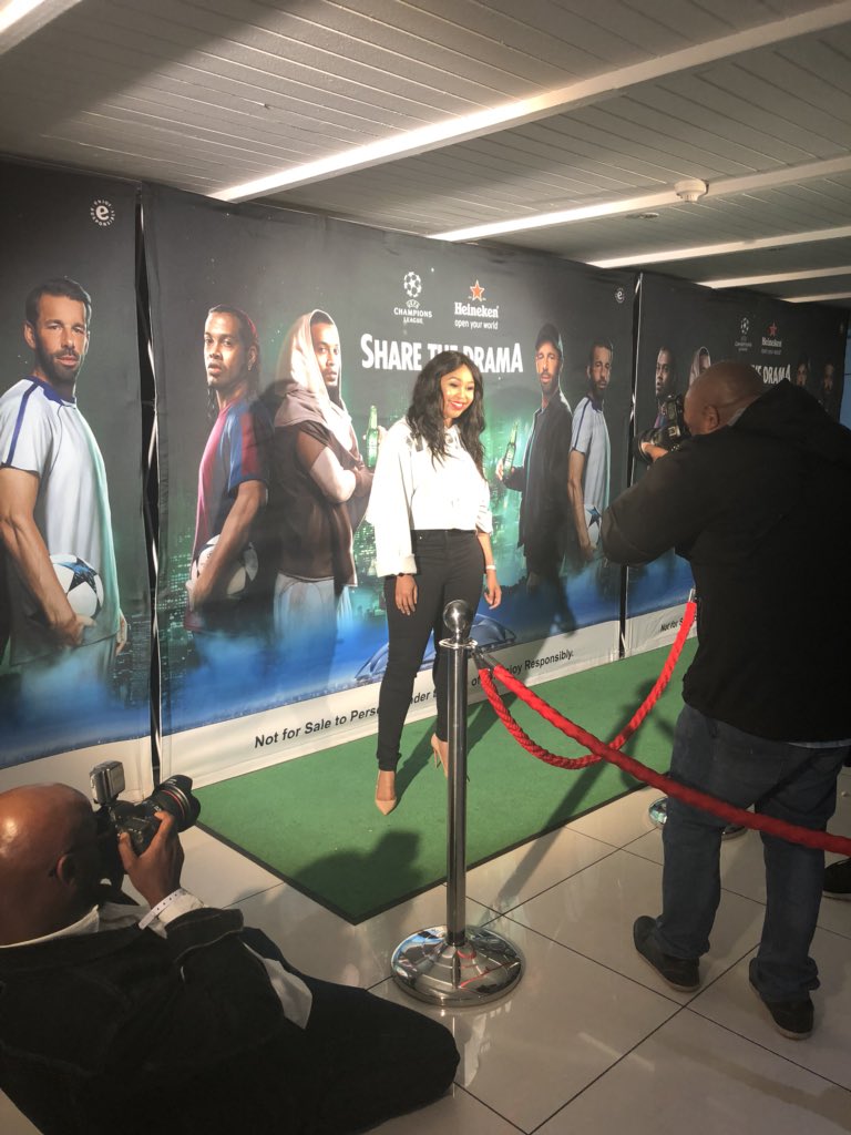 I’m at the <a href="/Heineken_SA/">Heineken SA</a> House of Drama to support my boys <a href="/ManCity/">Manchester City</a> (Please don’t tell my husband, he’s a United fan) lol #ShareTheDrama <a href="/ChampionsLeague/">UEFA Champions League</a> 💚⚽️💎