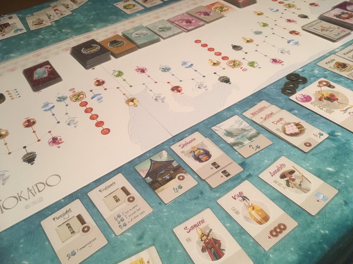 RemassogsRealm's tweet photo. Finished our game of  #tokaido @funforge #deluxeedition with #crossroads #expansion , #matsuri &amp; #matsuriminiatures . Art by @antoinebauza . Our three travelers were #titia the #dutchtourist who finished last with 66 points , #gotozaemon the #souvenirseller who came in 2nd with https://t.co/cgDfAwhhXq