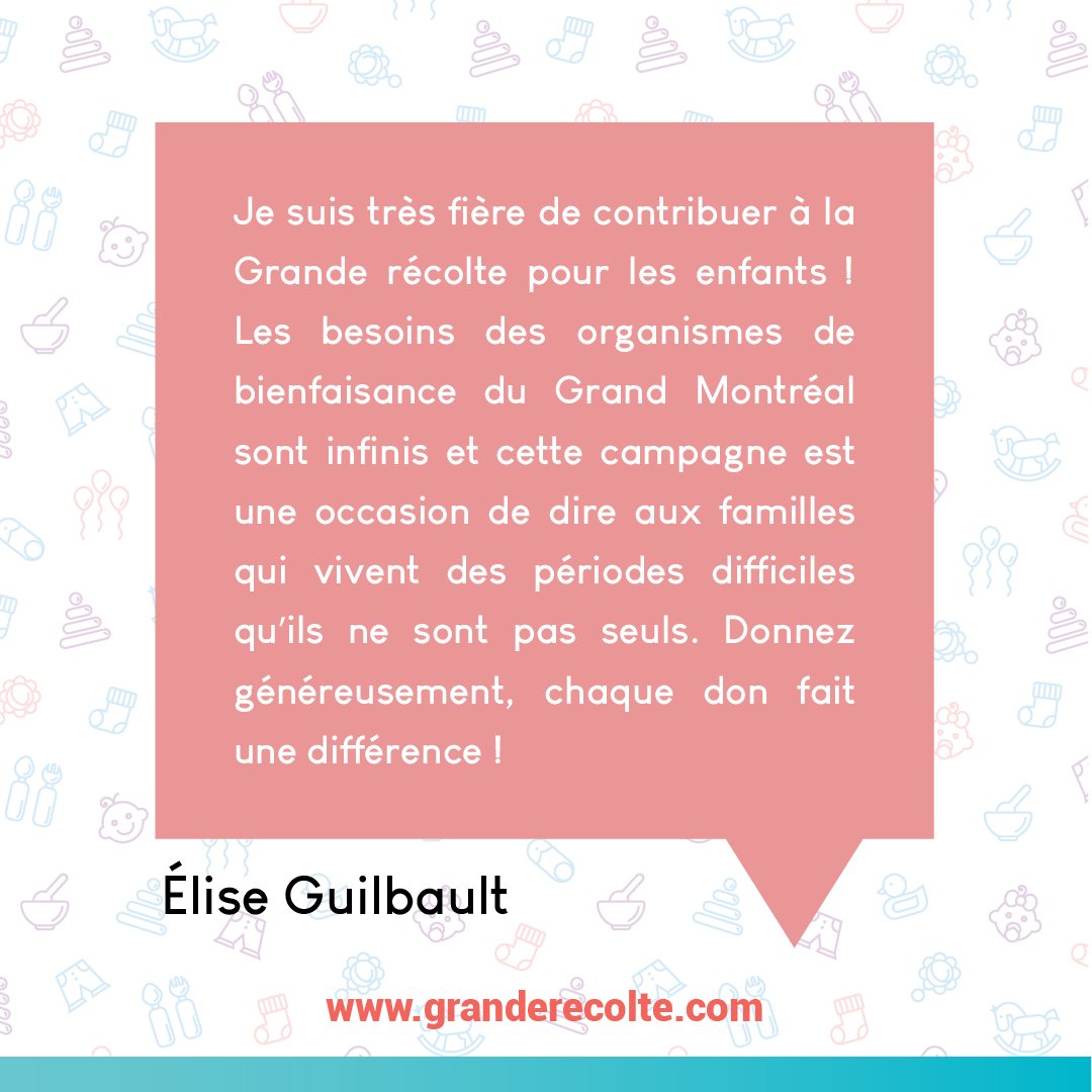moissonMTL's tweet photo. Tout comme Élise Guilbault, contribuez à la Grande récolte pour les enfants. Aucun #don n'est trop petit pour faire une différence, #donnez. #GRPE https://t.co/j0ylyjedhp https://t.co/zO3IKC0Wgg