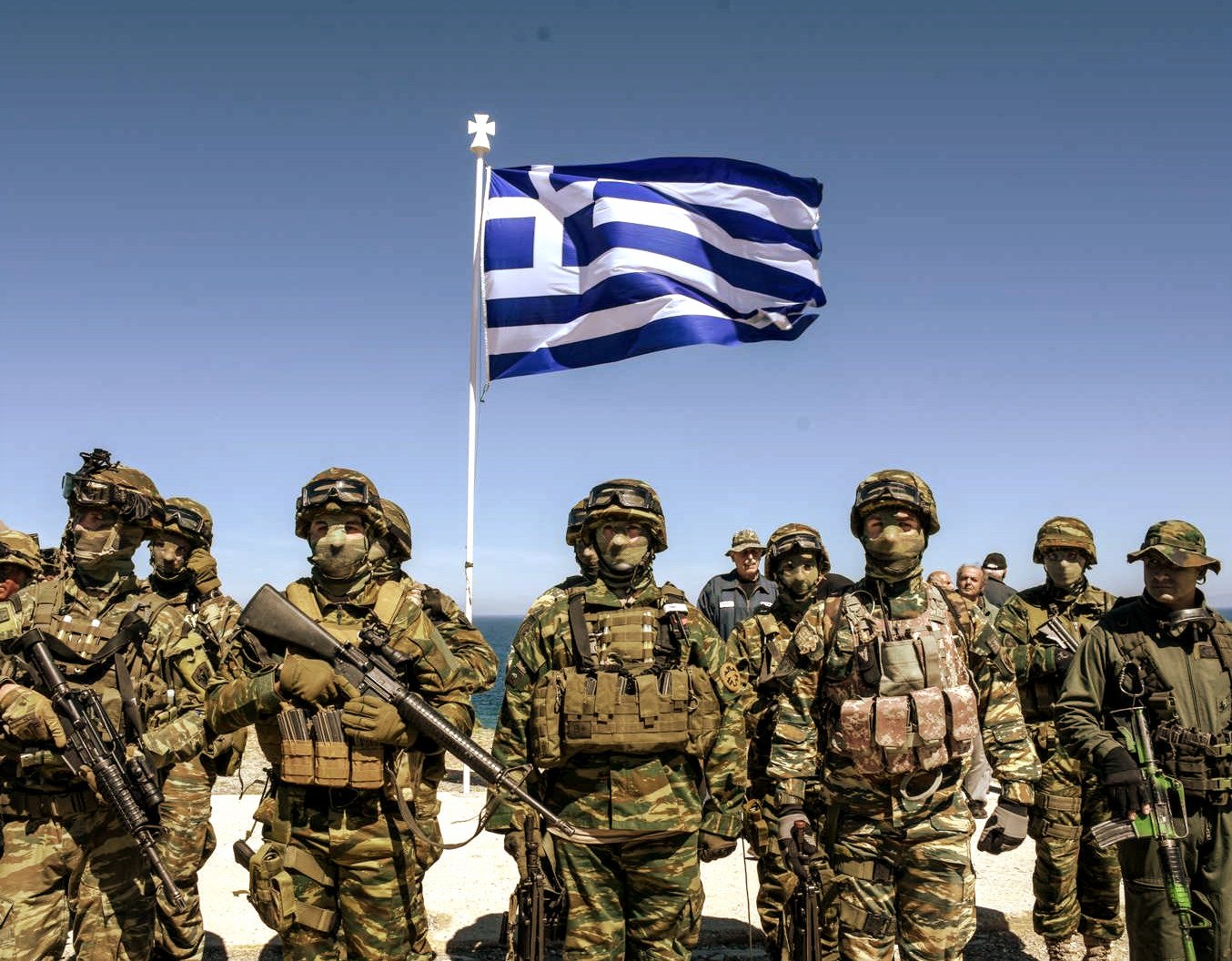 #HellenicArmy. soldiers stand in formation during the closing ceremony for ...