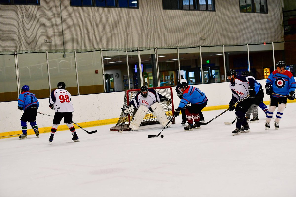 WANationalGuard's tweet photo. These @AirNatlGuard members have #hockey fever! The 24th Annual Western Air Defense Sector hockey match saw Team @Canada win 4-1. Maybe next season @NHLSeattle_ can come give our @WANationalGuard team some pointers. #LookingForFirstWin https://t.co/gN3JvYqshF