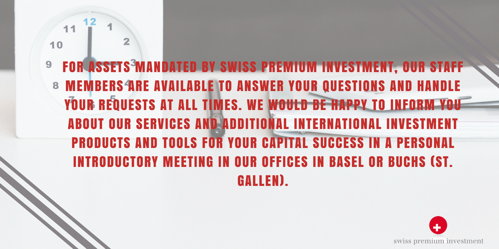 Swisspremiumin's tweet photo. For assets mandated by Swiss Premium #Investment, our staff members are available to answer your questions and handle your requests at all times.
https://t.co/eeCiV9TLtv
#assetmanagement https://t.co/GAJuYMyudp