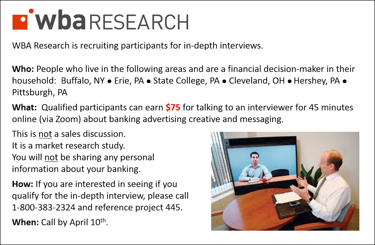 WBAresearch's tweet photo. WBA is recruiting for an In-depth interview study. Please share. https://t.co/zfKs4xu059
