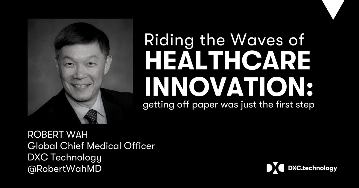 There are 3 waves in the digital transformation of #healthcare says <a href="/RobertWahMD/">Robert Wah</a>. And, we're just drying off from the first wave: dxc.to/2H9gn8C. via <a href="/BeckersHR/">Becker's Hospital Review</a>