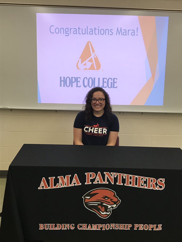 Panther_Country's tweet photo. Congratulations to Mara on continuing her education and cheer career at Hope College! https://t.co/yO1MFix09D