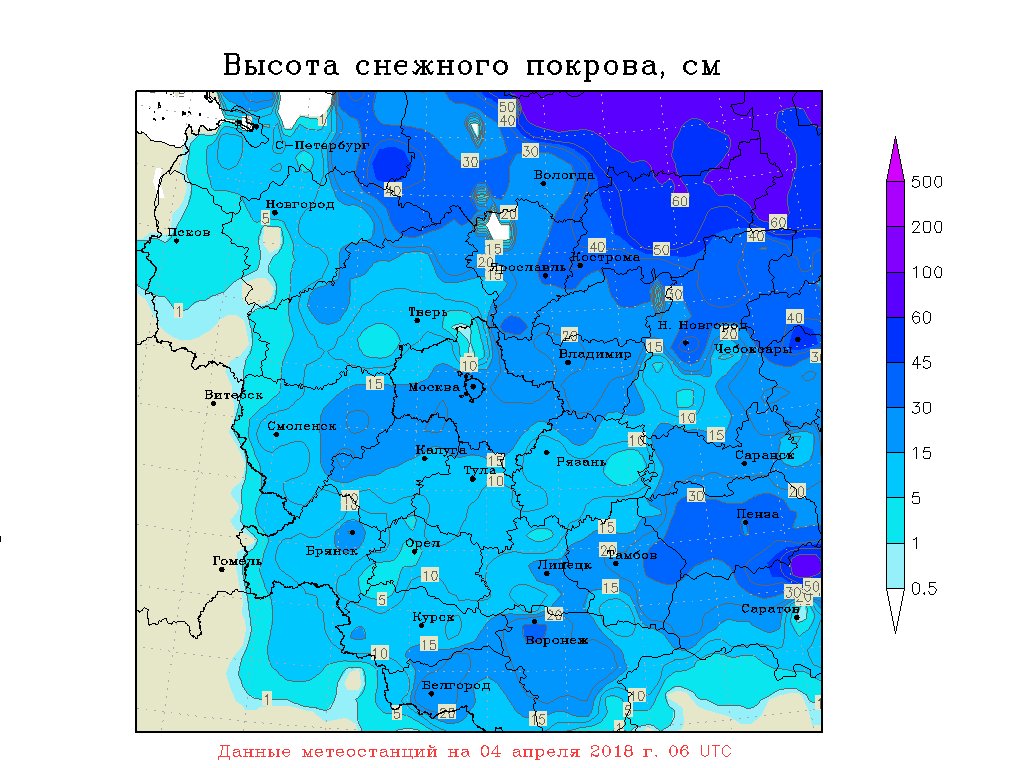 Карта снежного Покрова.