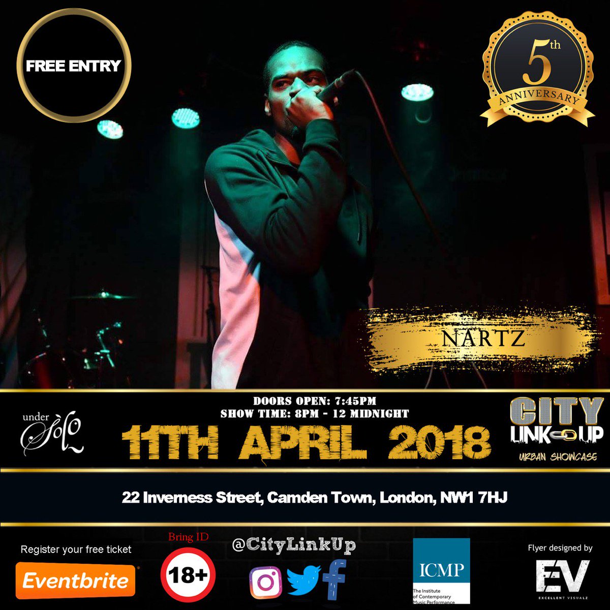 citylinkup's tweet photo. #TargetsNoticeBoard
Look out for @NartzMusic
@citylinkup 5th Anniversary on Wed 11th April taking place at #undersolo 22 Inverness Street #Camden NW1 7HJ. Show starts 7pm ticket only FREE ENTRY https://t.co/akpAlWpUck hosted by @Shabbacomedy & @DEANOPRESTO 7pm Start. https://t.co/jUfK9JHm3U
