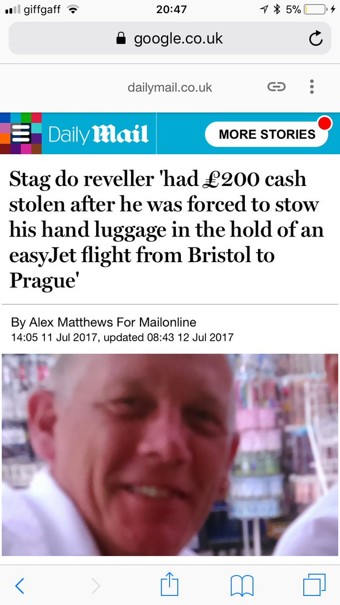 MarkYaxley's tweet photo. @easyJet you should check out these news paper articles, interesting read about your company and how you let this happen time and time again!! Maybe I should see if they’d like to chat to me as well seeing as you’re not interested in my stolen £400 #easyjet #thesun #dailymail https://t.co/sEJT2wwY3Y