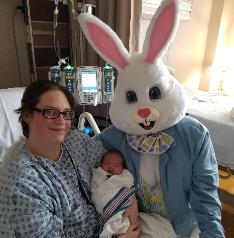 SharonRegMC's tweet photo. We were happy to welcome our Easter baby this past Sunday. Little Asher Herriott was born on April 1 at 12:18 a.m., son of Erica Meszaros and James Herriott. https://t.co/icCW94GyhK