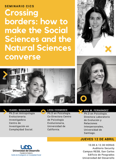 UDD_cl's tweet photo. #CICSUDD | La relación entre las ciencias sociales y naturales será el tema del seminario en el que participarán @IsabelBehncke, Leda Cosmides y Ana María Fernández. Insríbete aquí 👉🏽 https://t.co/YG0nZtQXs9 cc: @CICS_UDD @GobiernoUDD https://t.co/y5ZhqO8wwC