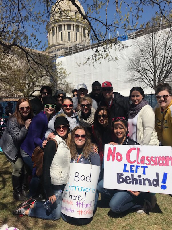 miss_wright88's tweet photo. Day 3 of the #oklaedwalkout. Students and teachers joined together to make our voices heard. Proud of our OK students. This is for THEM! #fundeducation #OklahomaTeachersWalkout #okleg https://t.co/gyJ0mDquQO