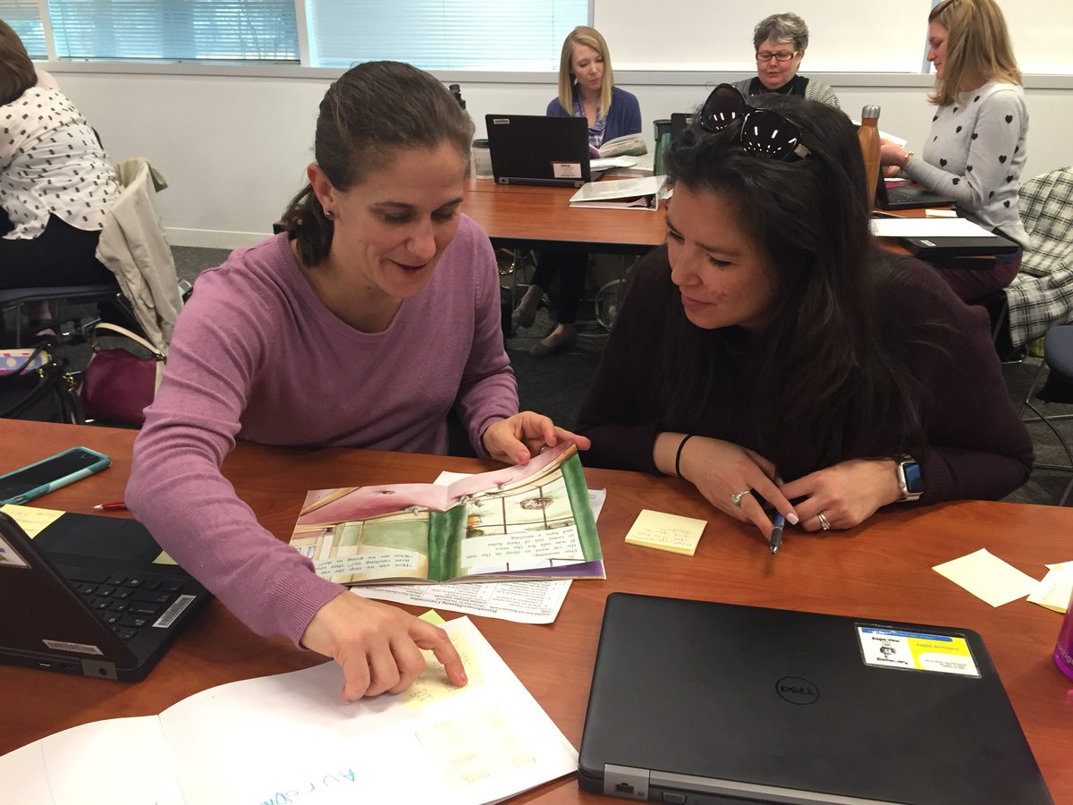 SaraKugler's tweet photo. Literacy Leaders coached each other while planning shared reading. #wordstudy #continuoustext https://t.co/VQBNKNq3N9