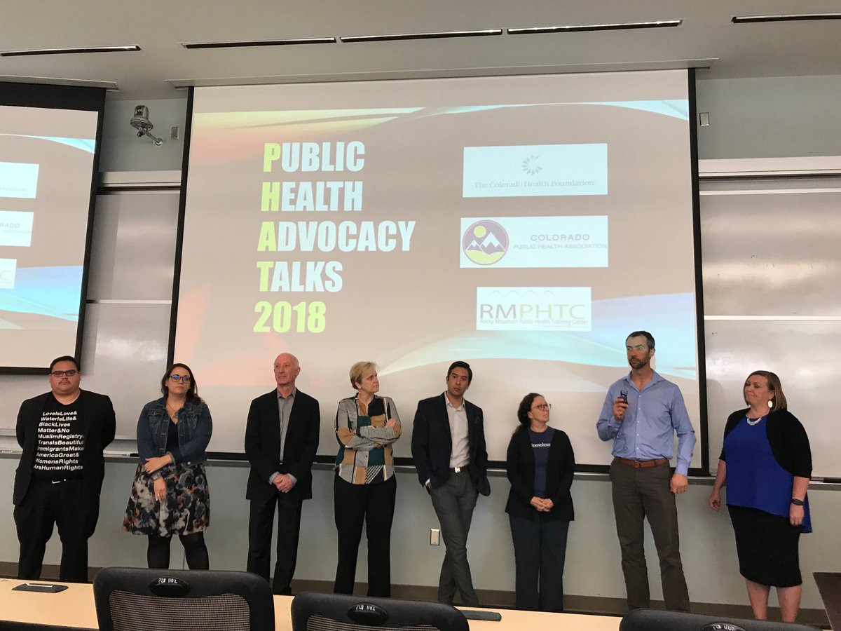 gingersnapboyd's tweet photo. Thanks to all our 2018 Public Health Advocacy Talks (PHATalks) speakers today on CU Anschutz Medical Campus!  #NPHW2018 #speakforhealth #thisiscoph @COPublicHealth @ColoradoSPH https://t.co/kxNcL4PZov