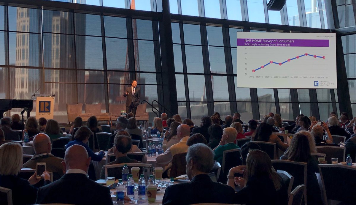 NAR_Research's tweet photo. Yun: home sellers are not excited about the lack of inventory because they, themselves, need to buy another home #brokersummit18 https://t.co/3fL06LEu3G