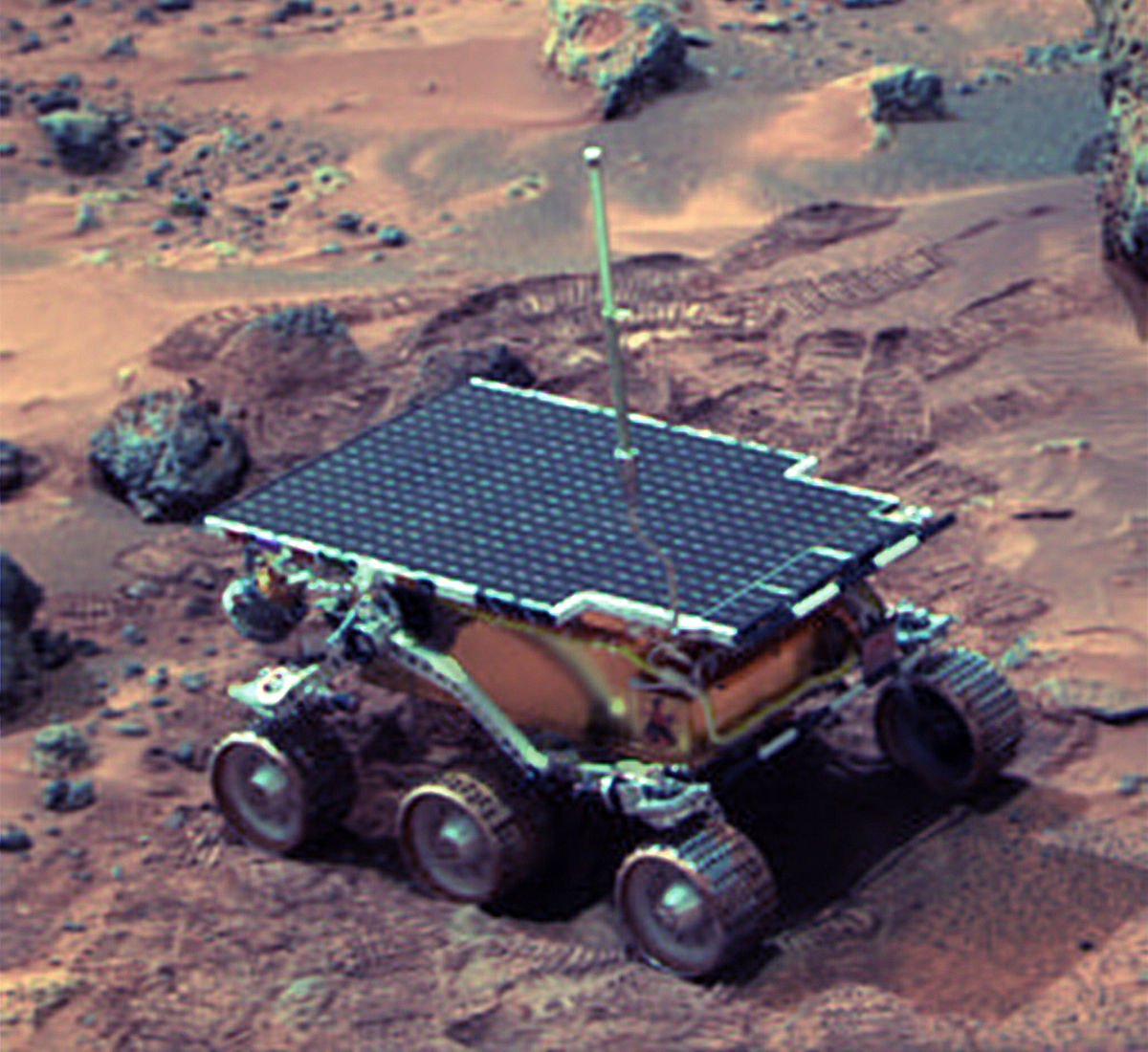 Rover Sojourner que fazia parte da missao Mars Pathfinder . O primeiro robozinho a andar pela superficie marciana. OH COSINHA TAO BONITINHA DO PAI 😍😂