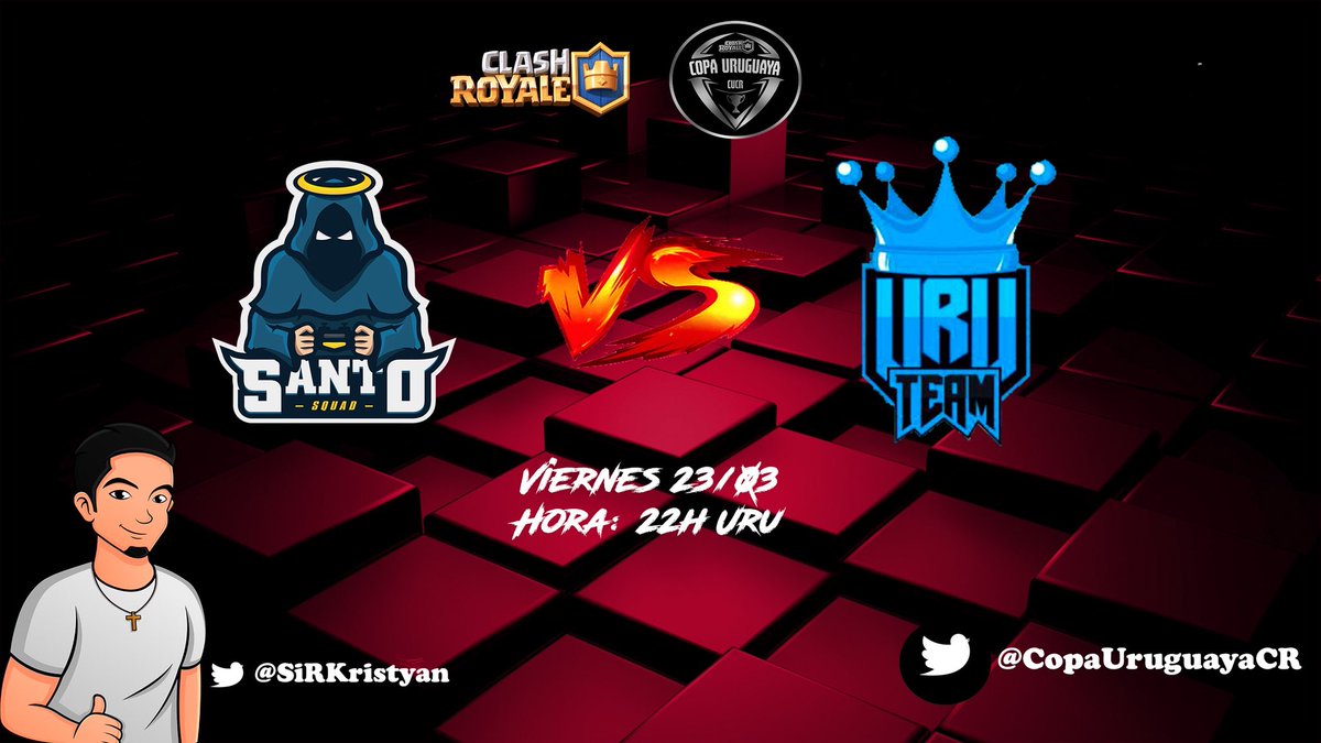 Se nos viene un partidaso por el canal de @SiRKriztyan Perfecto para mirarlo comiendo la cena. Uno de los favoritos <a href="/SquadSanto/">Santo Squad</a> vs <a href="/UruTeam/">[UruTeam] - CR🏆</a> que quiere dar la sorpresa. Veni a acompañarnos!