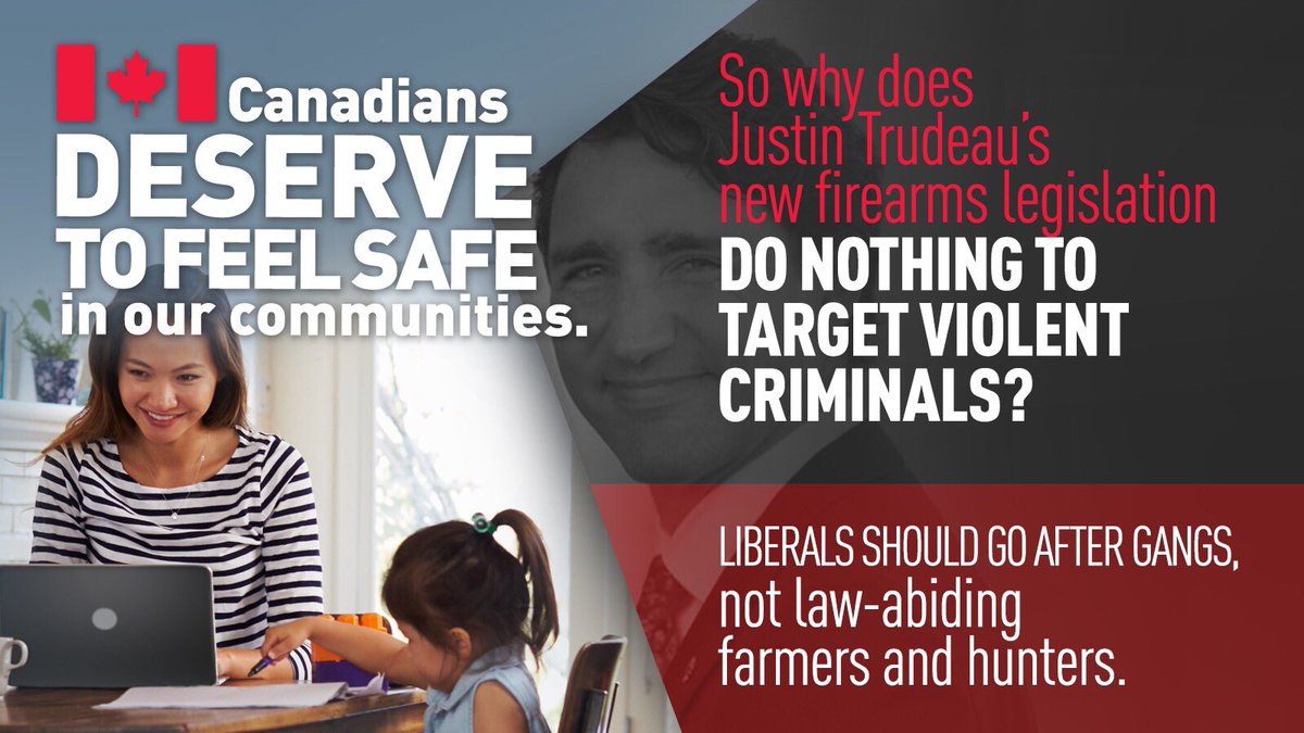 The Liberals can’t be trusted when it comes to firearms legislation. They fail to tackle criminals who use guns to commit violent crime, while treating law-abiding firearms owners as criminals. Canada’s Conservatives are focused on concrete actions to keep Canadians safe.