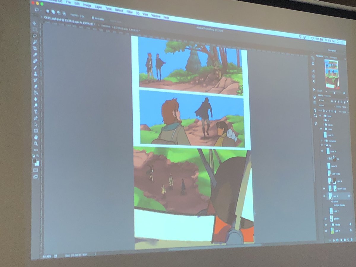 Eric_Menge's tweet photo. The page takes shape under the skilled hand of @StephStober at Digital Coloring workshop at #Rofcon https://t.co/LqAWwqxkZS