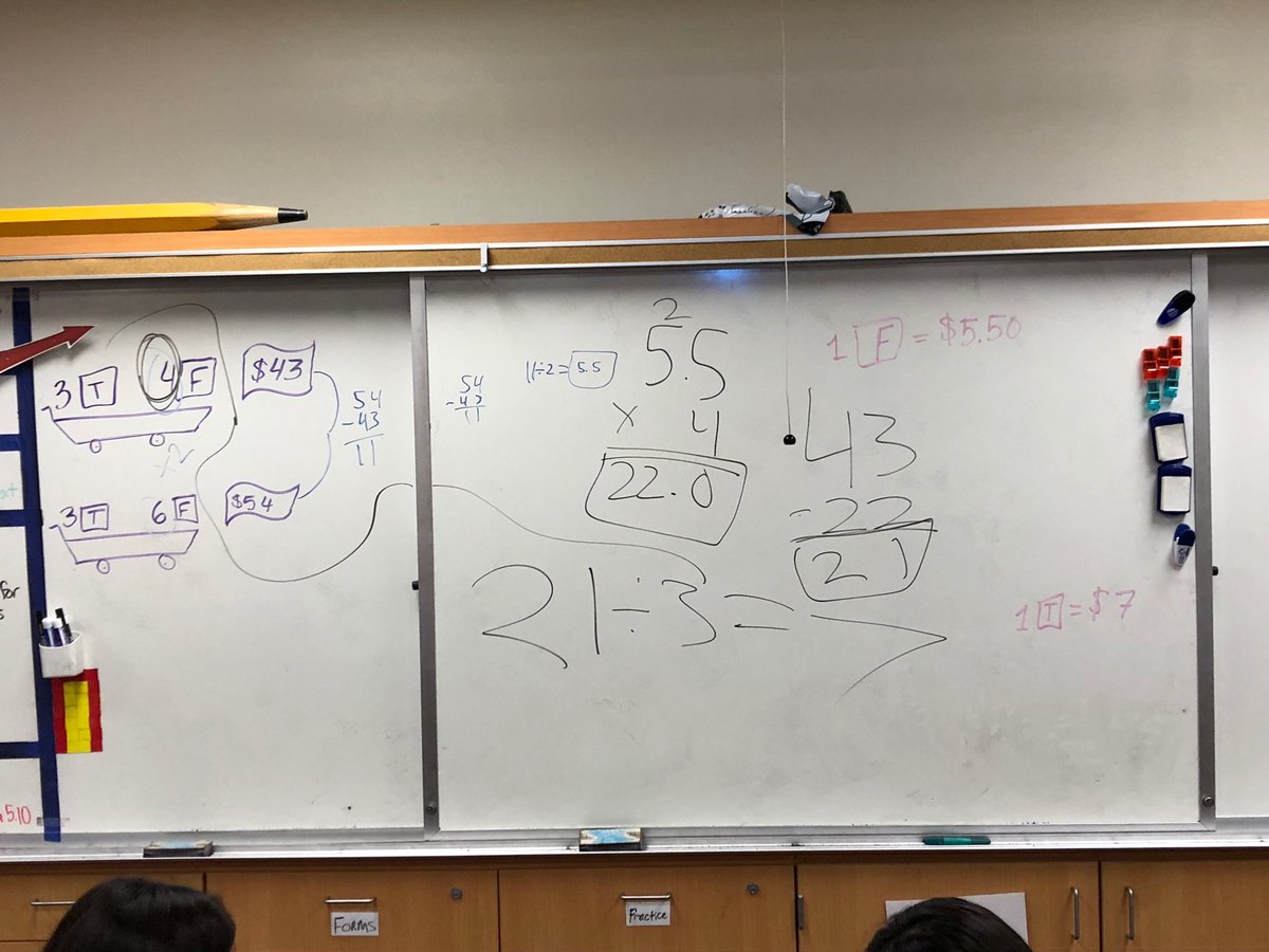 thatmathclass's tweet photo. One of my favorite moments today: one of my students is teaching the class, showing his thinking on the board. A student in the back asks him to write larger. This was the result. #C213mathmachine #websiteworthy? https://t.co/YRXA6yXON3