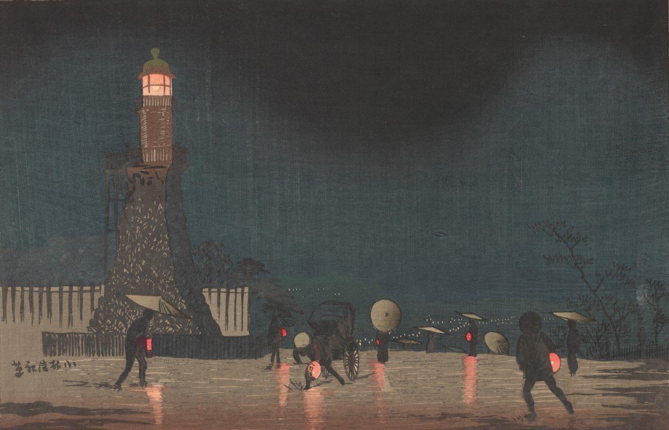 Kobayashi Kiyochika, Kudanzaka at Night in Early Summer, Tokyo, 1890