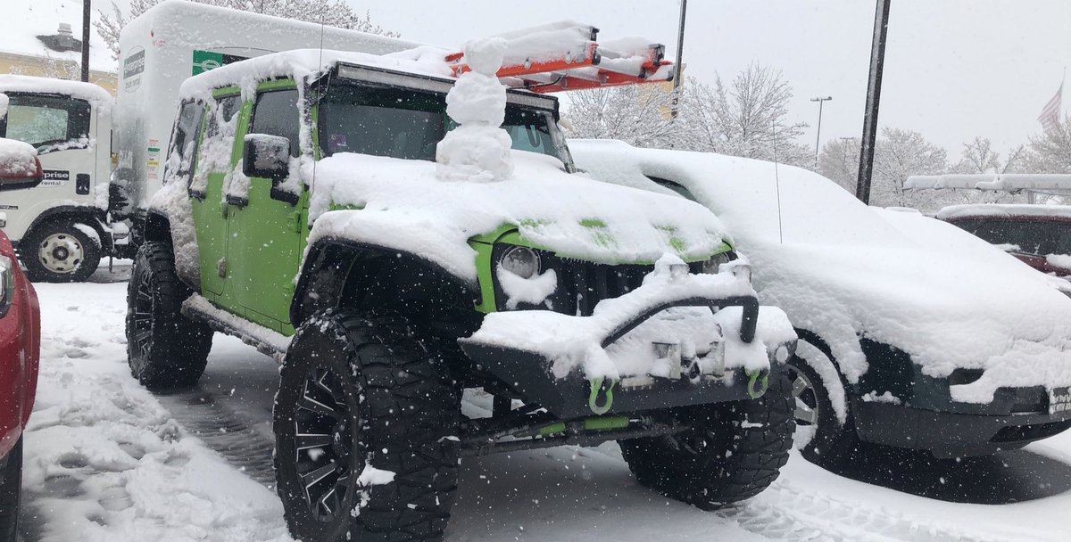 Snowing!! We’re in Maryland for work right now.